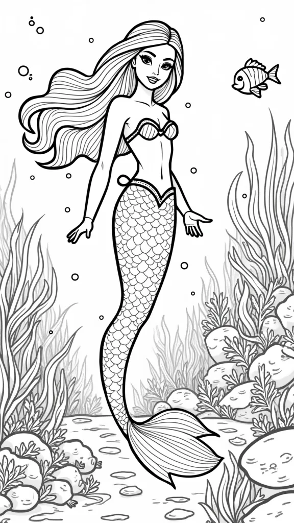 Barbie Mermaids para colorear